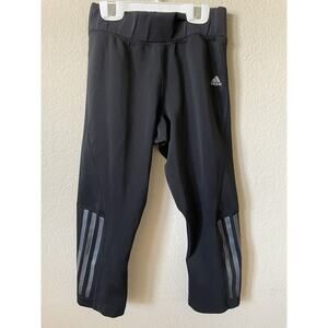 adidas Black Climalite High Waisted Cropped Length Capri Leggings Size S